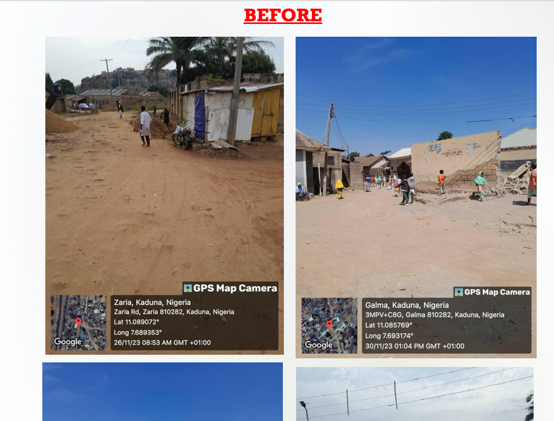 CONSTRUCTION OF ROAD EMIR GUEST HOUSE THROUGH THE CENTER OF TUKUR IN ZAKARIA KADUNA STATE